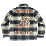 "Illusion" Plaid Jacket - Brown/Orange
