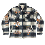 "Illusion" Plaid Jacket - Brown/Orange
