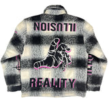 "Illusion" Plaid Jacket - Black/Pink