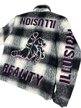 "Illusion" Plaid Jacket - Black/Pink