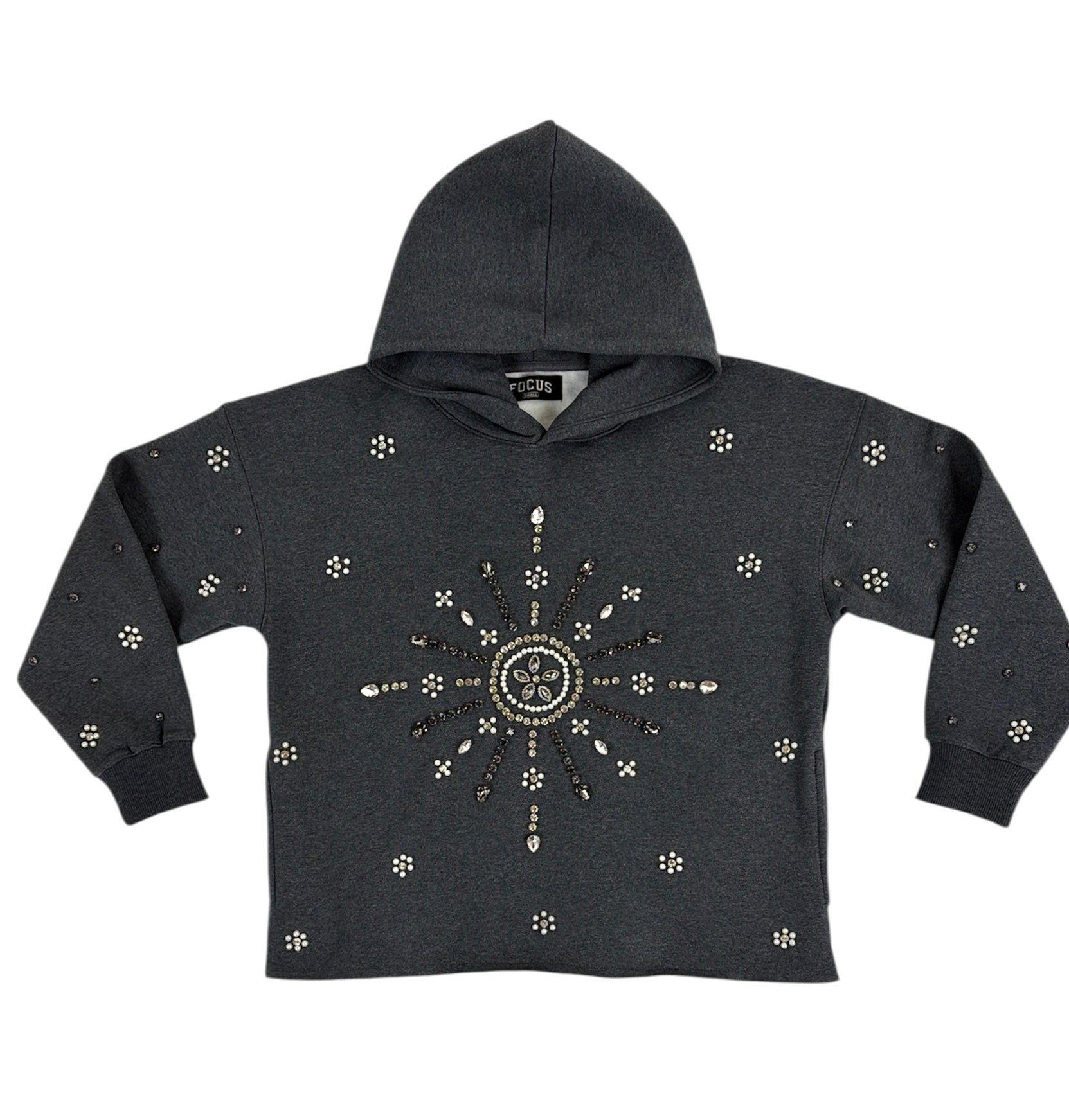 "Starburst" Hand-Made Hood - Charcoal