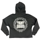 "Trust Issues" Cropped Hoodie - Black