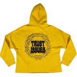"Trust Issues" Cropped Hoodie - Yellow