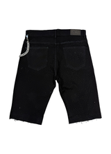 Rhinestone Jorts - Jet Black