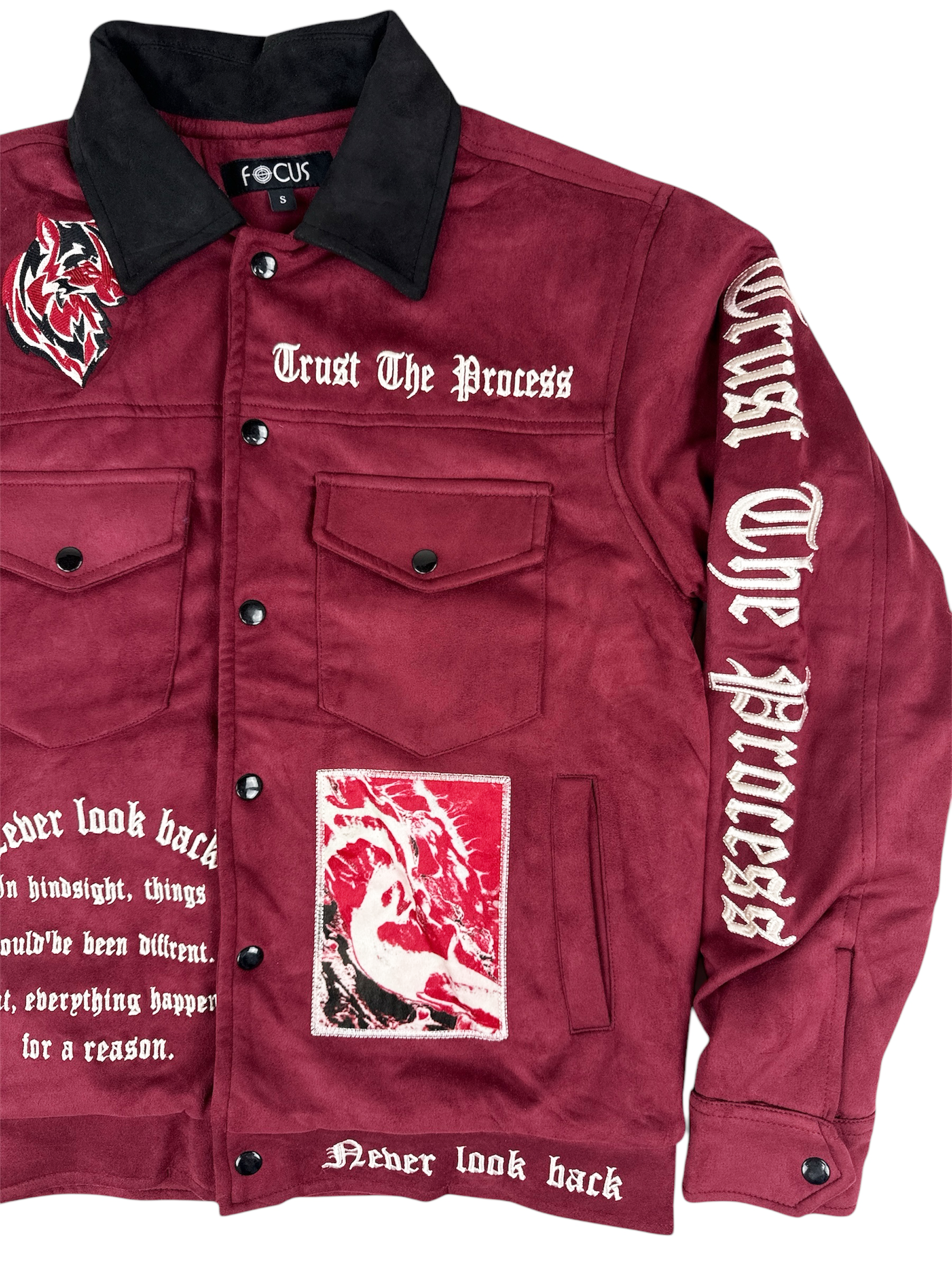 Suede Jacket - Burgundy