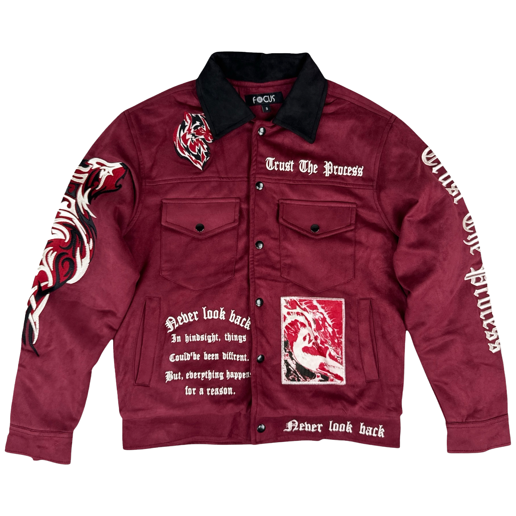 Suede Jacket - Burgundy