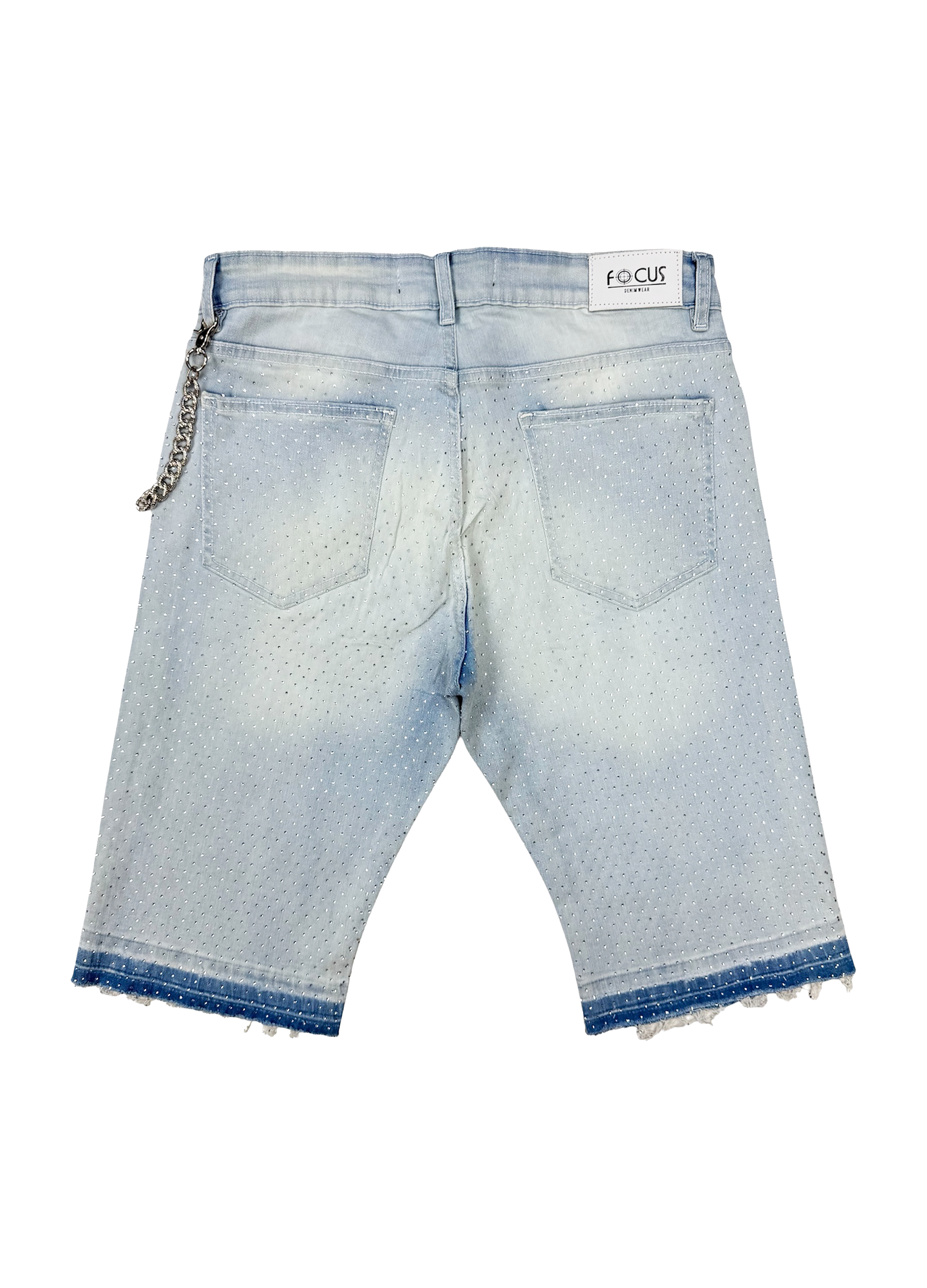 Rhinestone Jorts - Ice Blue