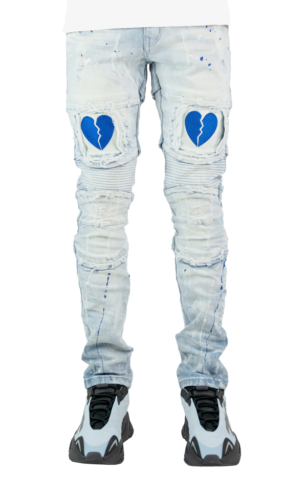 AREA Crystal-Embellished Heart Denim Jacket | INTERMIX®