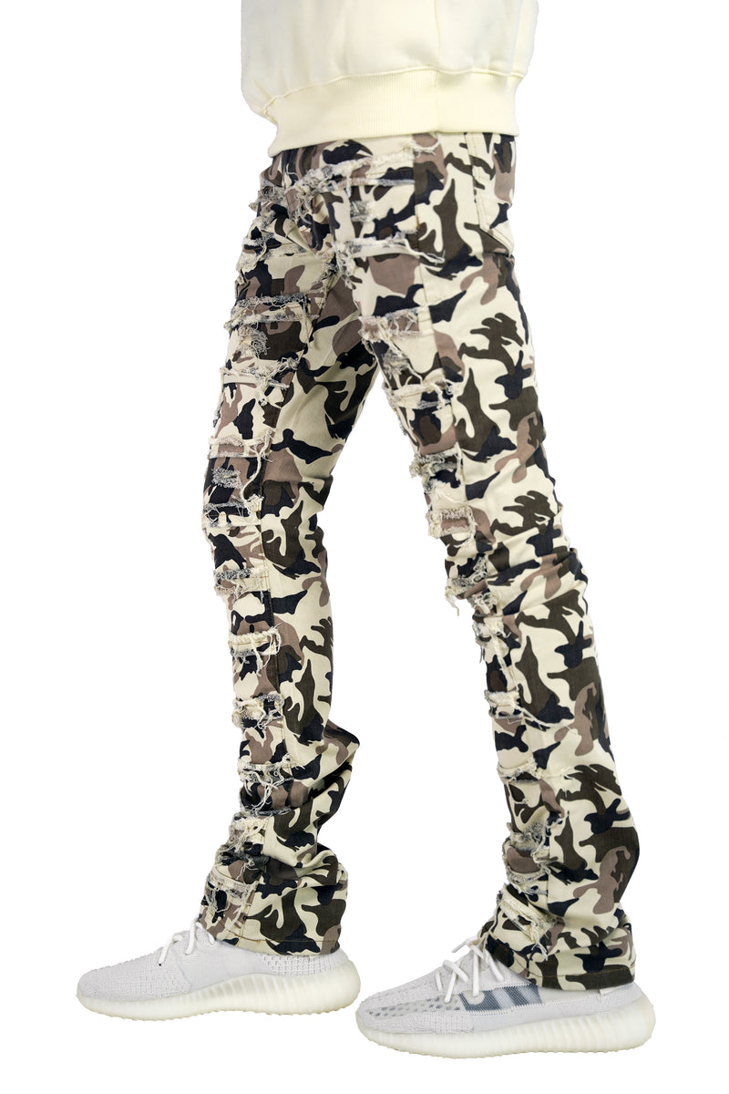 thumbnail image 2 of Argotnaut Distressed Stacked Jeans – Men’s, Camo, Pocketed, Stacked Denim, Size L, Inseam 32/36 2 of 5