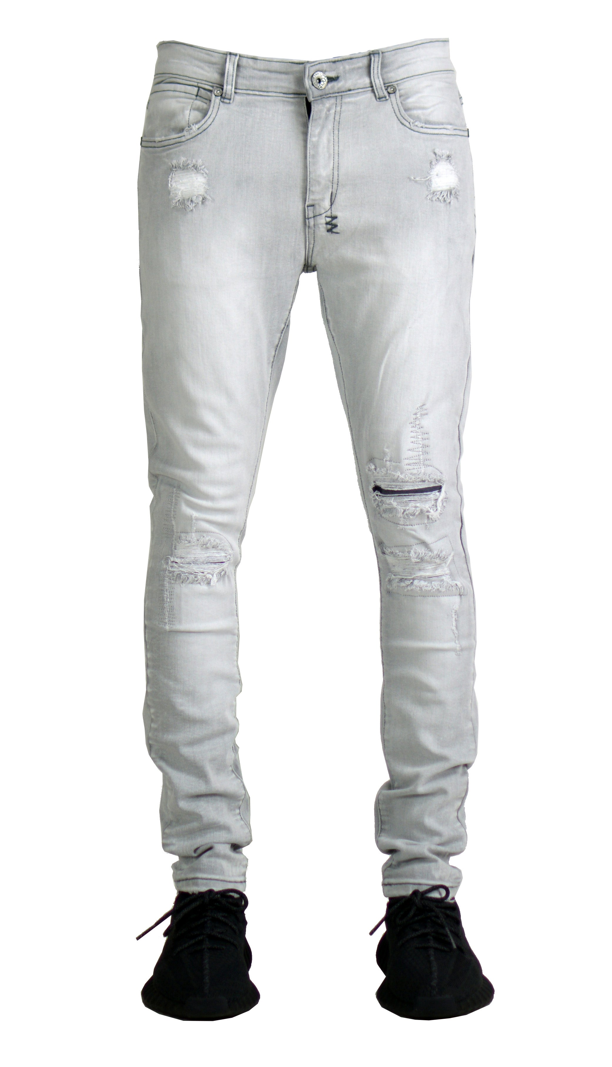 Rip & Repair Clean Denim - Lt Grey