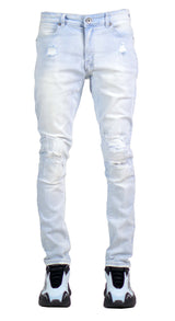 Rip & Repair Clean Denim - Ice Blue