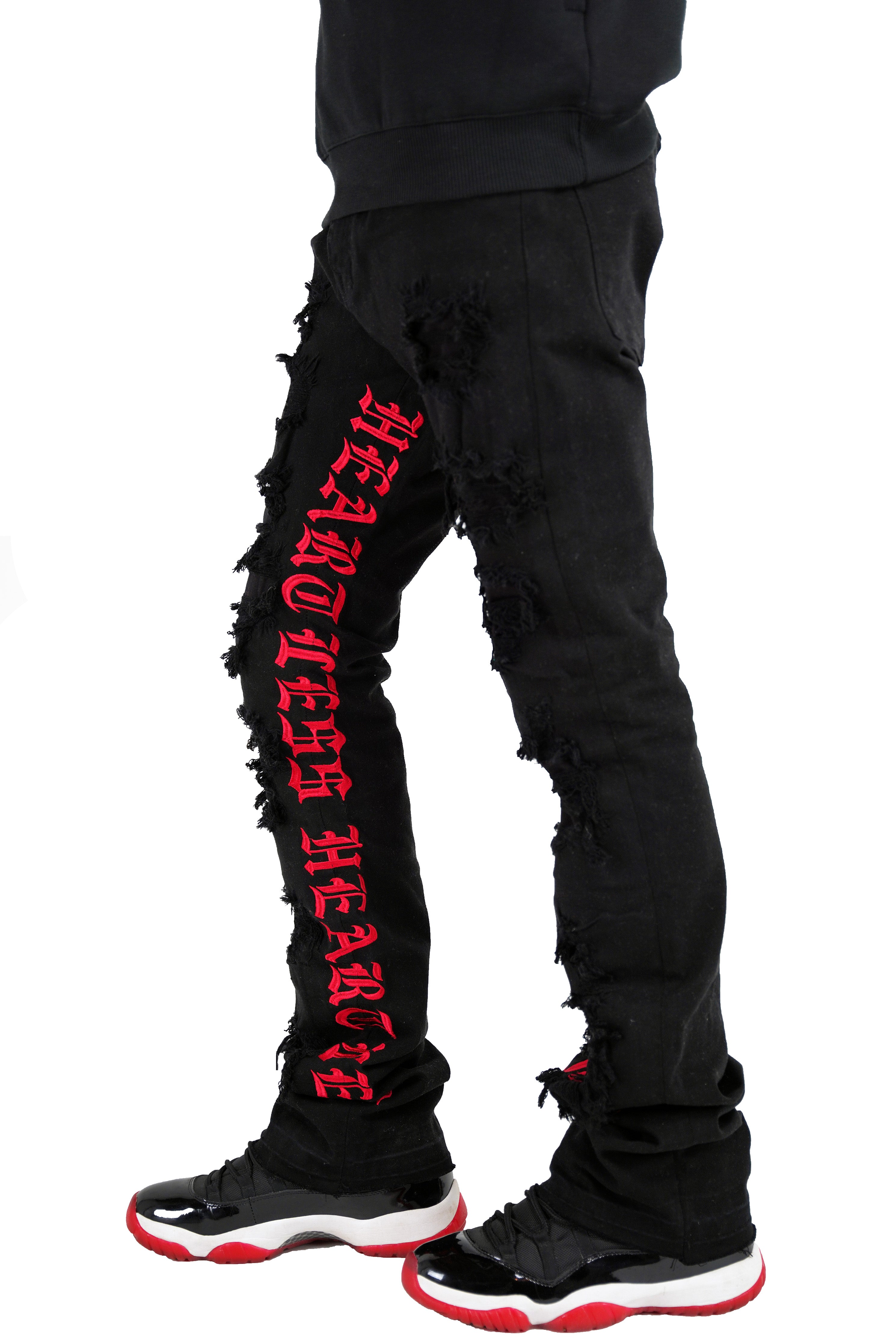 "Heartless" Stacked Denim - Black