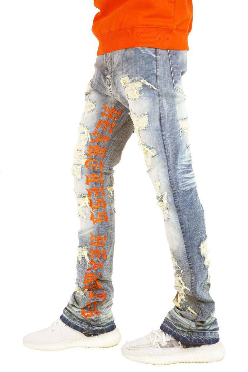 "Heartless" Stacked Denim - Vintage