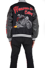 "Heaven is Calling" Varsity Jacket - Black