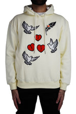 Peace & love hoodie - Cream