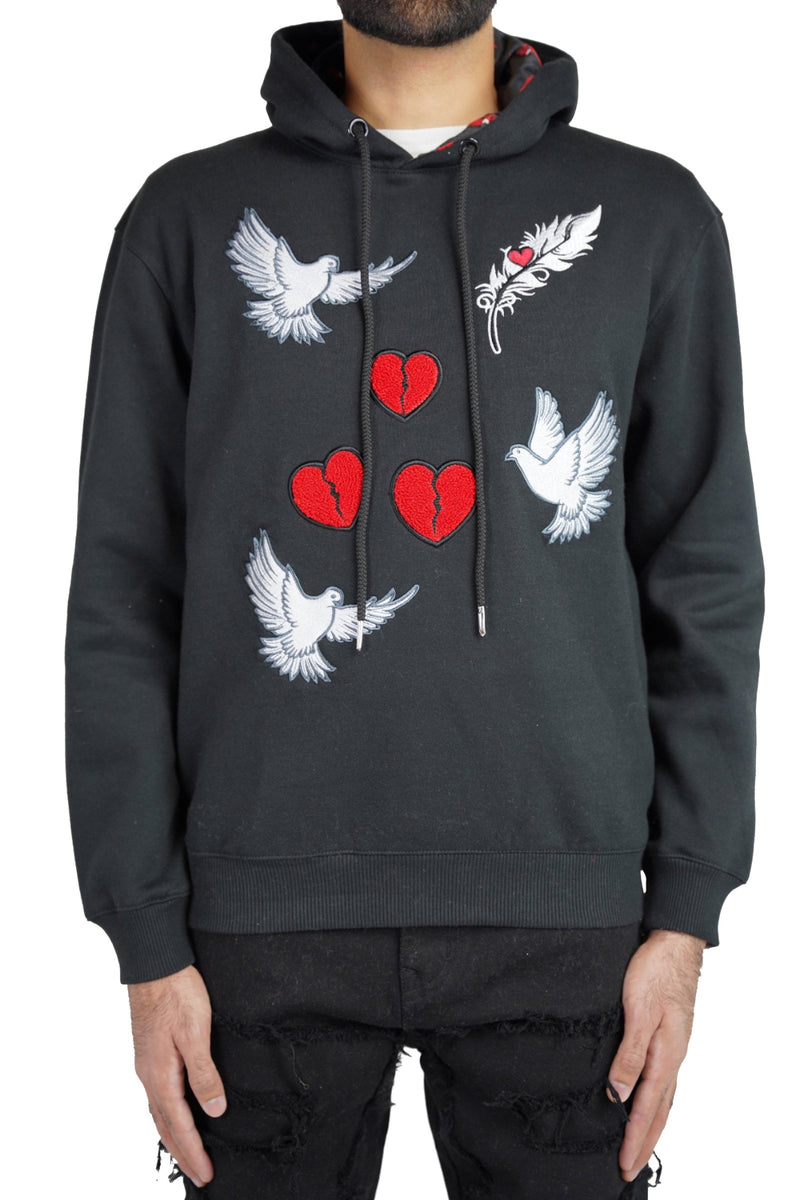 Peace & love hoodie - Black