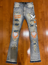 "Peace&Love" Stacked Denim - Vintage