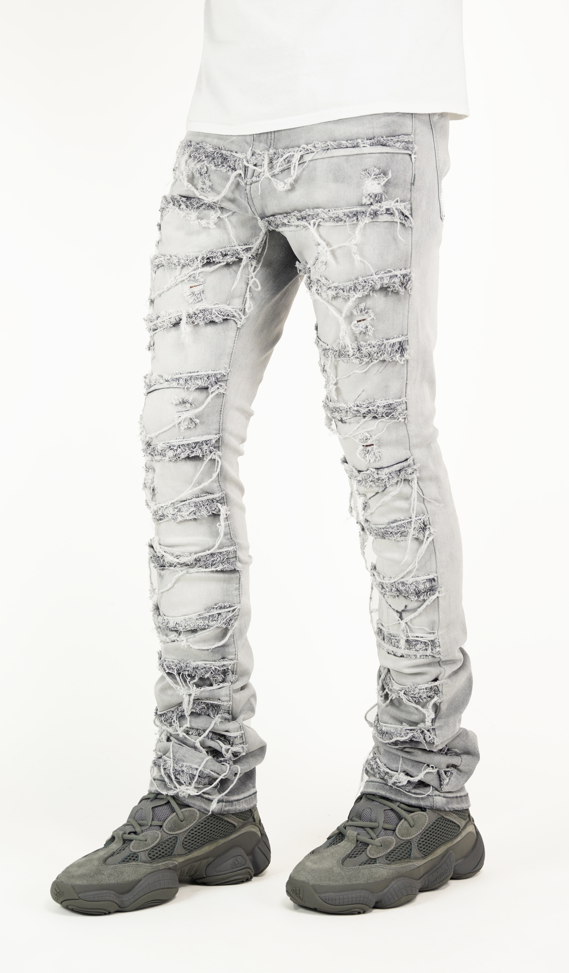 "Wolf Grey" Stacked Denim